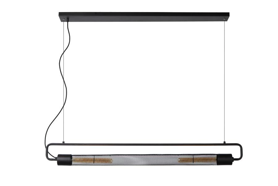 Lucide CALIXT - Pendant light - 2xE27 - Black - turned off